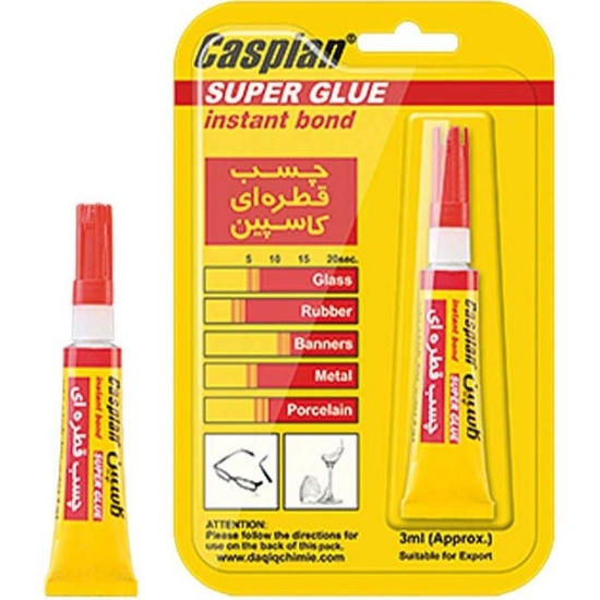 خرید چسب قطره ای کاسپین مدل super glue حجم 3 گرم | ابزار نورمحمد